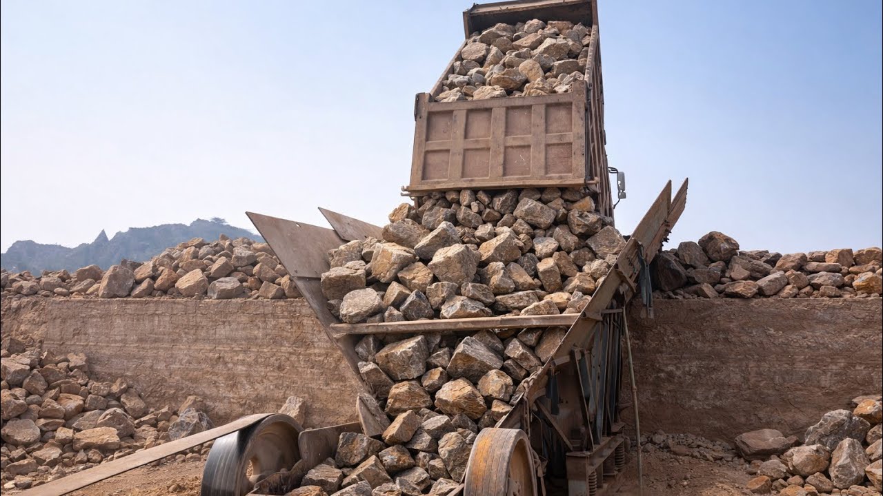 BIG ROCK 🪨 Crusher Machine - FULL Powerfull Process A Giant in Action-Big Rock Crushing#asmrvideo 