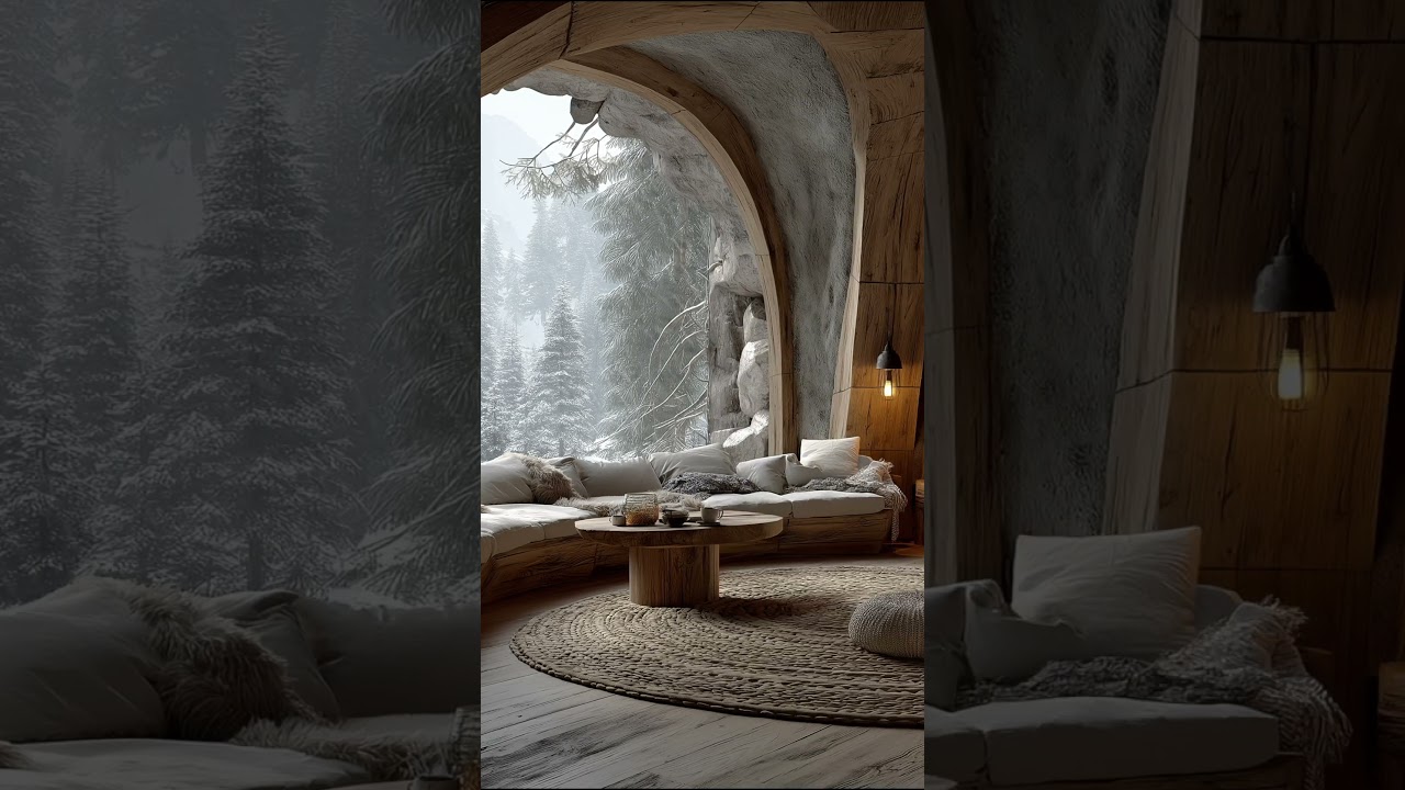 Cozy American Winter Cabin Escape | Snowy Forest Fireplace Retreat ❄️🔥