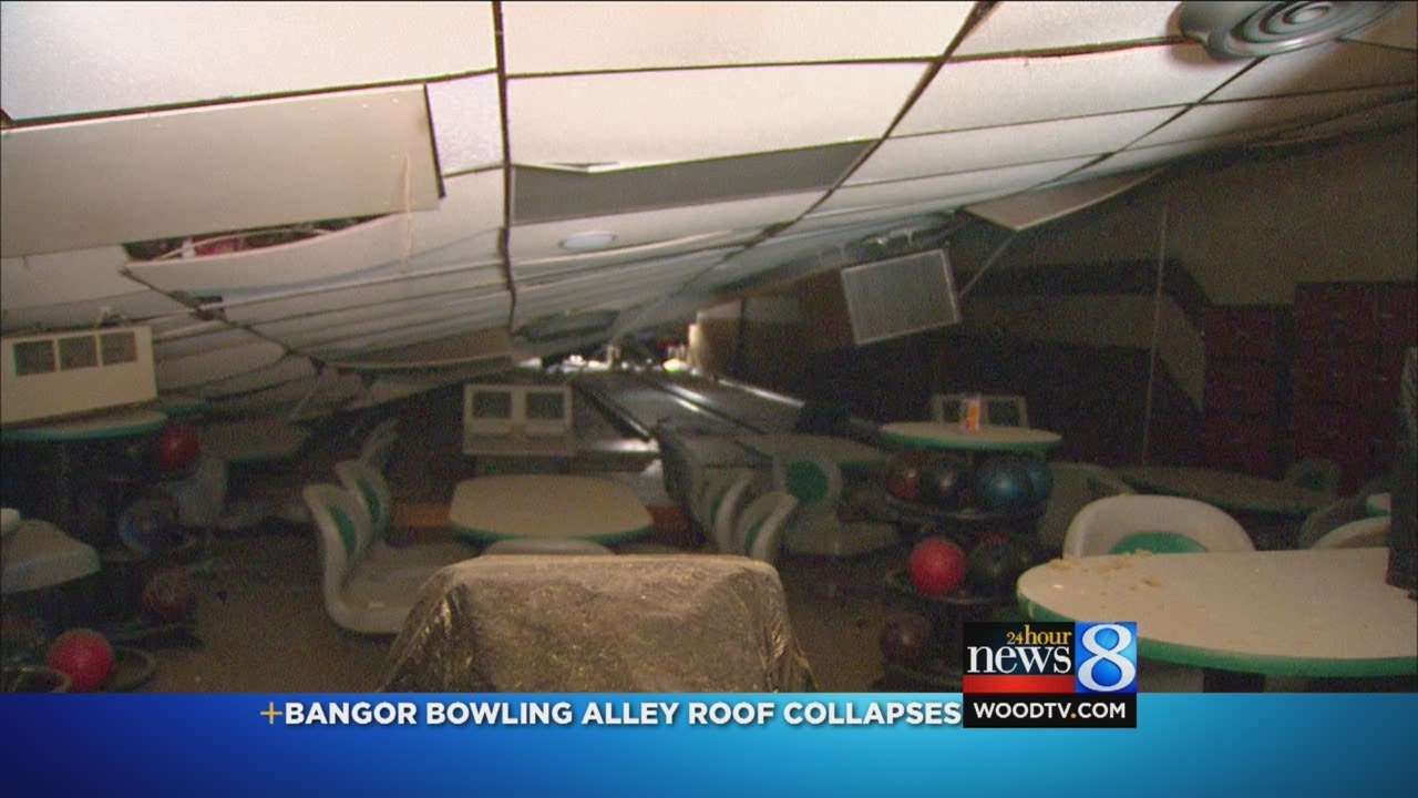 Bowling alley roof collapses