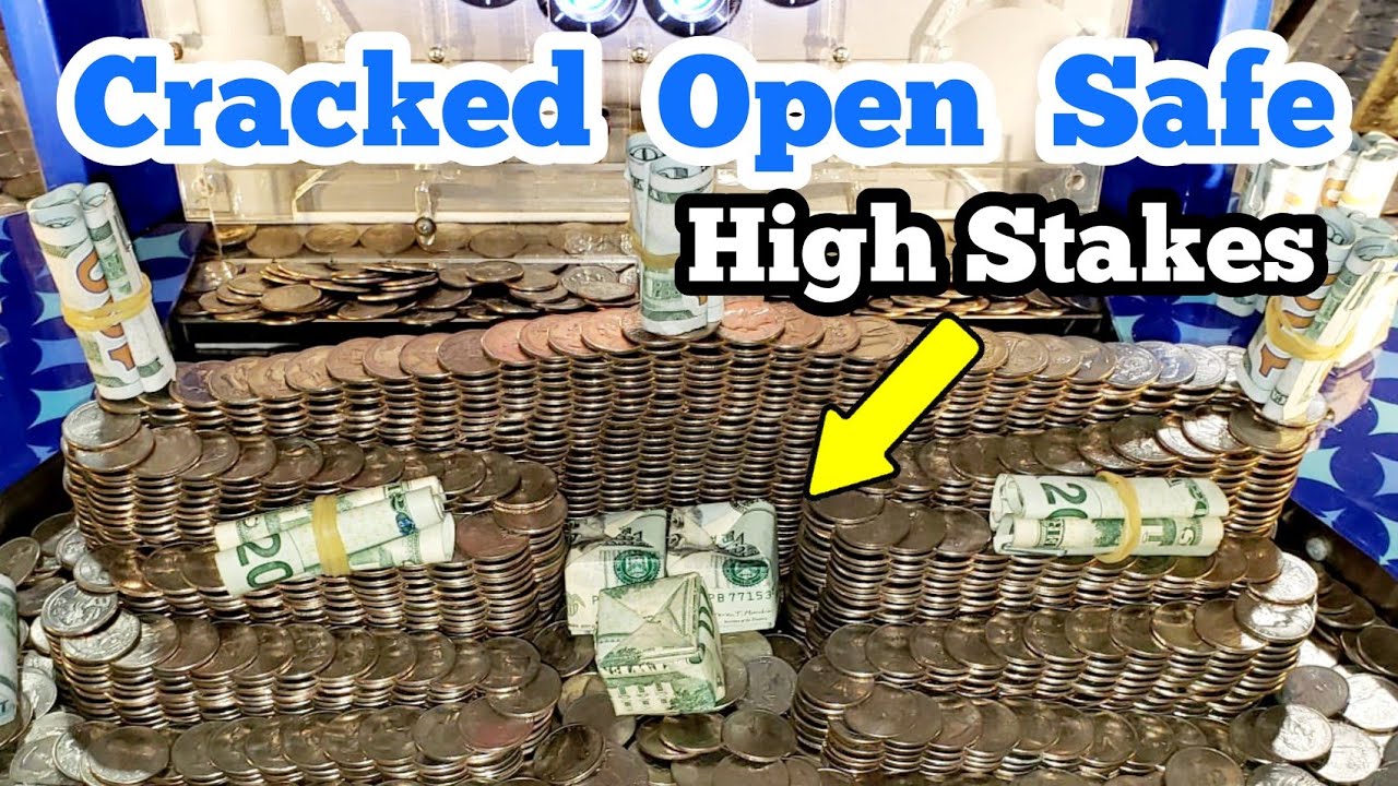 CRACKED OPEN SAFE ... Playing The High Limit Coin Pusher Jackpot WON MONEY ASMR