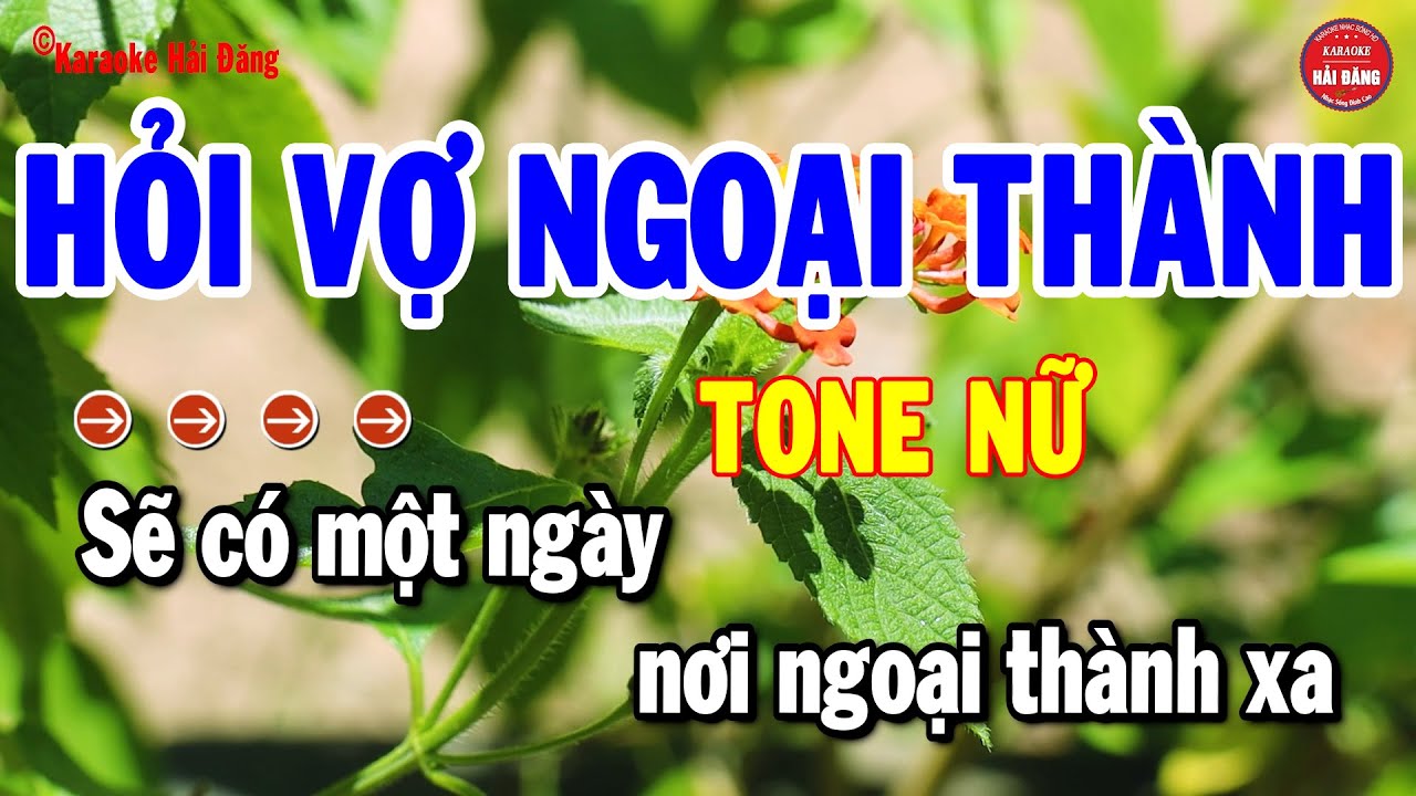Karaoke Hỏi Vợ Ngoại Thành Tone Nữ Cha Cha Hay Dễ Ca | Nhạc Sống Hải Đăng