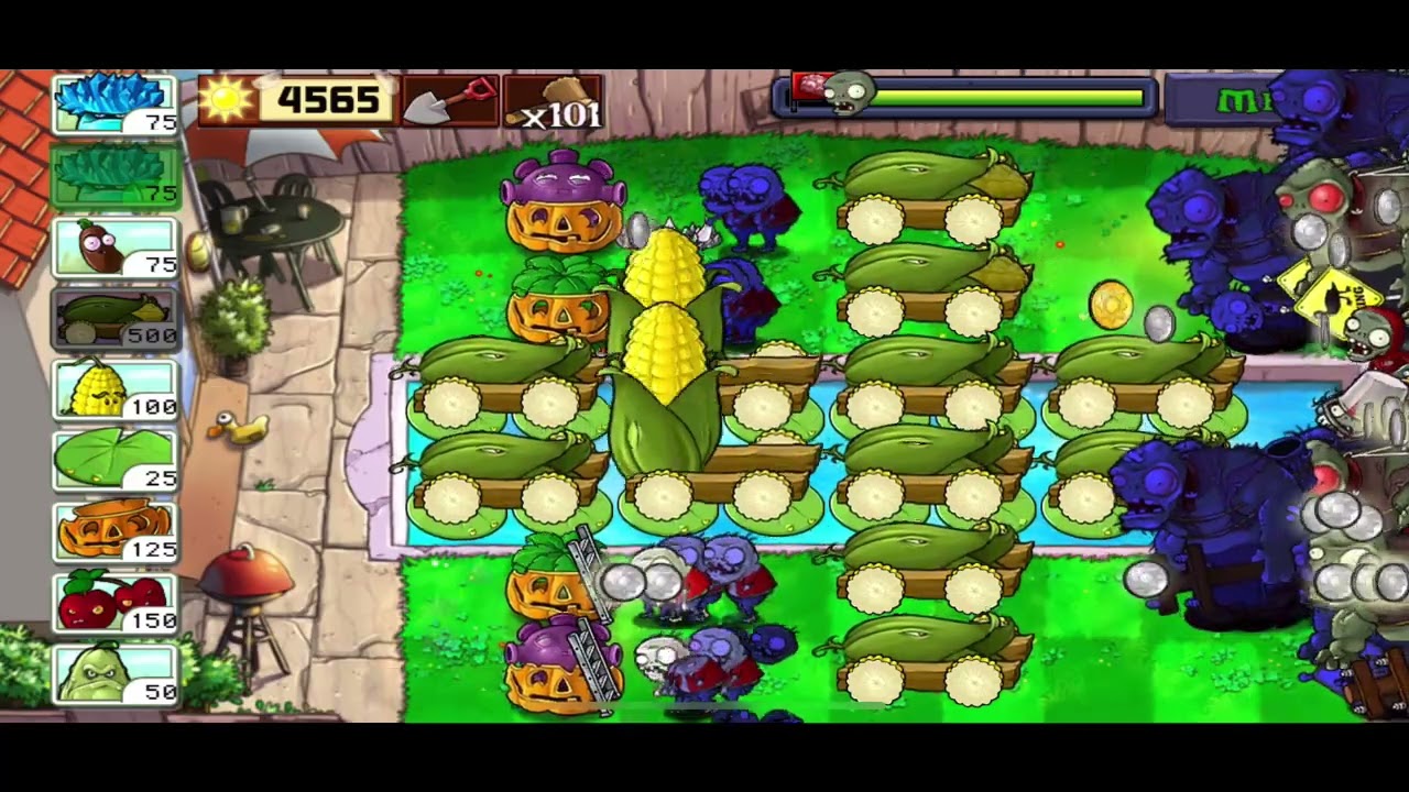 Plants vs. Zombies Puzzle - Last Stand Endless (Final part 3: 12 cobs) - Flags 451 to 462