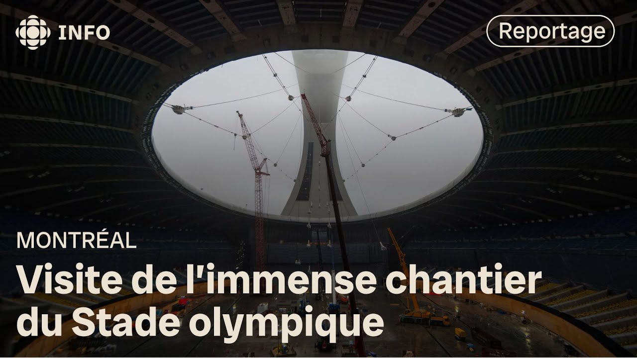 Le toit du Stade olympique de Montréal complètement démantelé