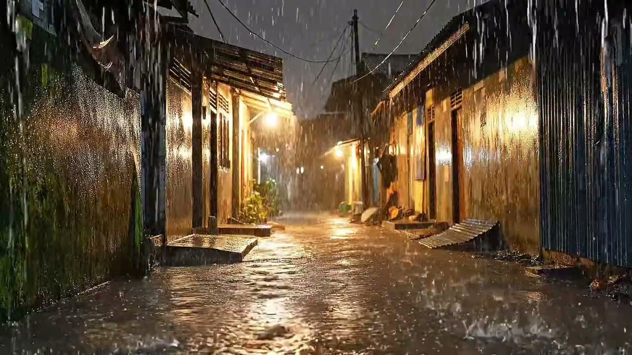Relieve Stress with Night Rain in My Village | Best Sounds for Deep Sleep