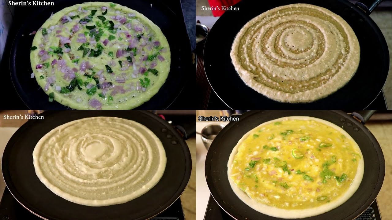 தோசை மாவு இல்லாத நேரத்தில் 4 விதமான மொறுமொறு உடனடி தோசை 5 நிமிடம் போதும் | breakfast recipe in tamil