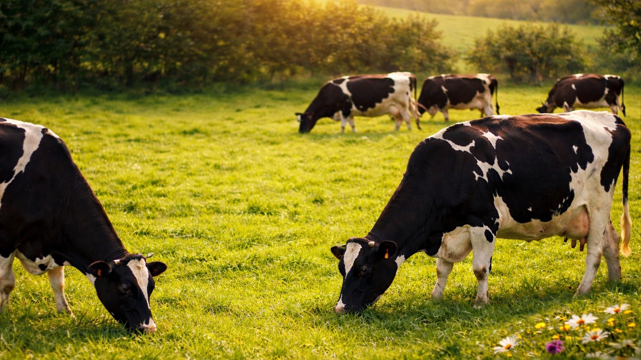 Cows Grazing in Green Meadow 🌿 Calm Music | Peaceful Wildlife Views