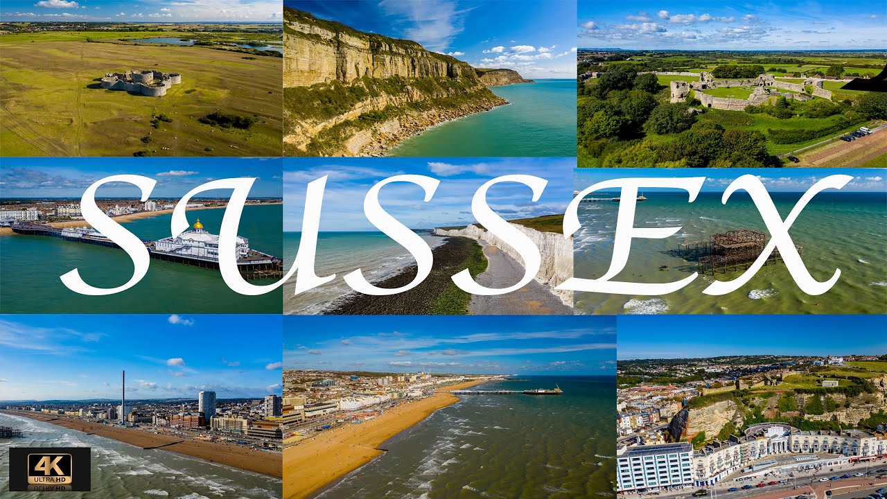 Sussex UK Hastings, Eastbourne, Brighton 4K 10bit Dji Mavic 2 Pro Cinematic Drone Footage