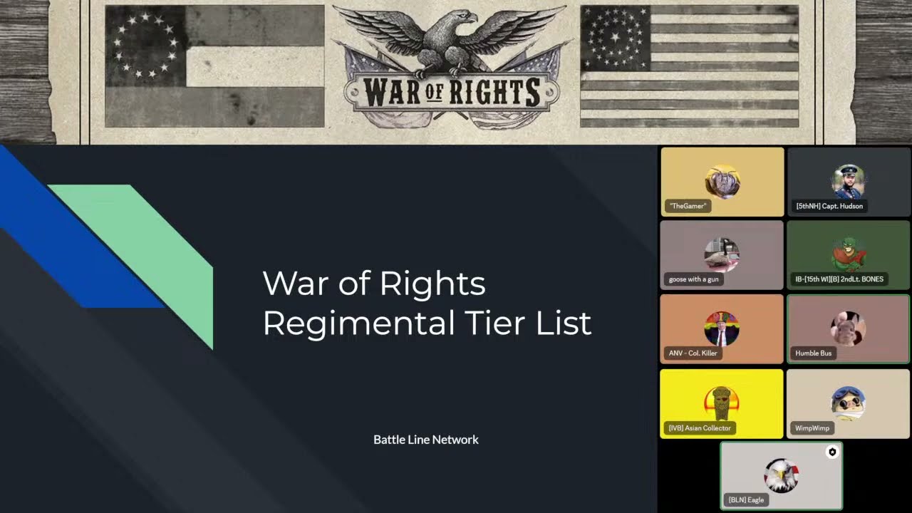 Regimental Tier Listing AGAIN!!! | LIVE | War of Rights Podcast #24