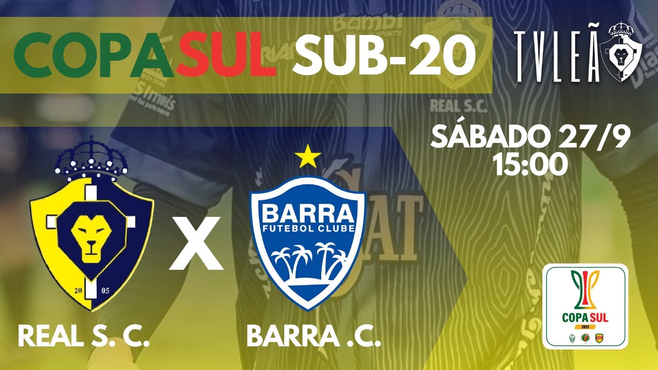 Real Sport Club x Barra futebol Clube - COPA SUL Sub20 2025