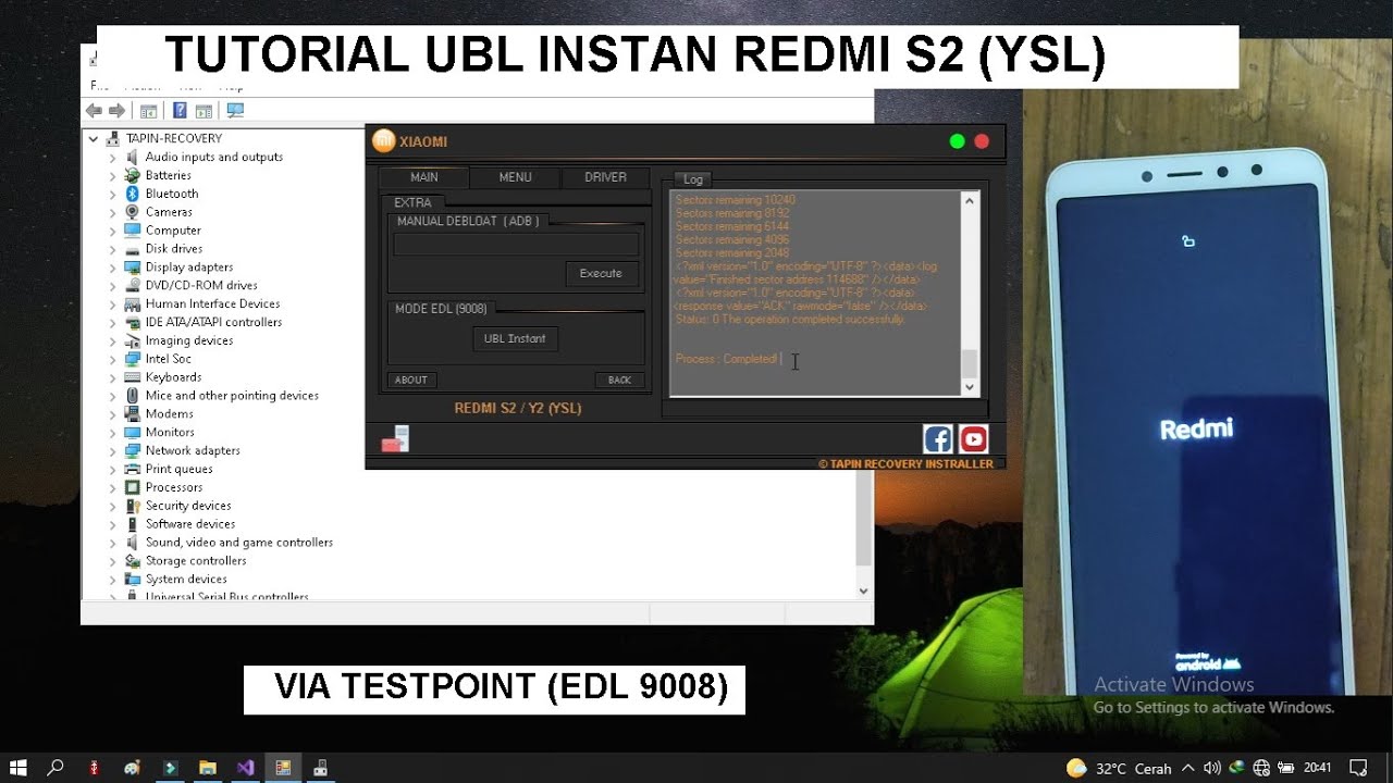 TUTORIAL UBL INSTANT | REDMI S2 | YSL | MIUI 12.0.2.0 |  EDL MODE  | TESTPOINT