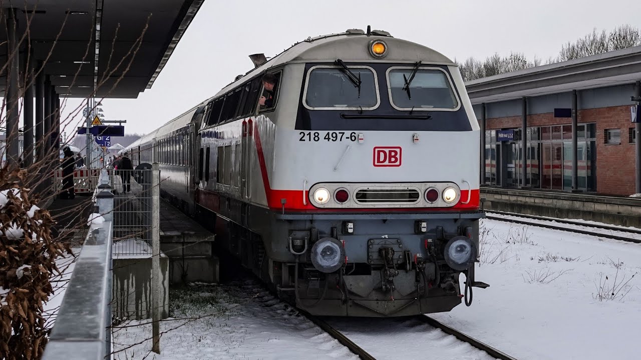 DB Class 218, 218497 departing Heide (Holst)