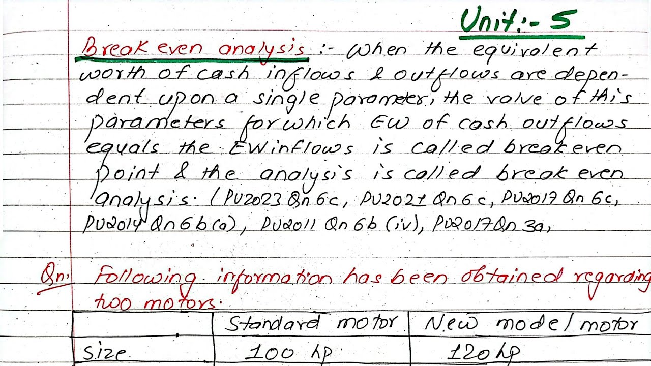 Unit:5 | Cost/Benefit Analysis | Break-even Analysis | Numerical | Engineering Economics | BE Civil
