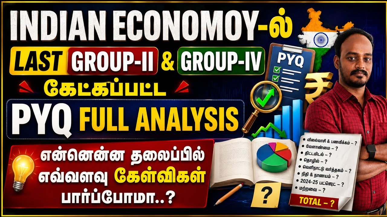 🎯INDIAN ECONOMY-ல்🏆PYQ FULL ANALYSIS |LAST GROUP-II & GROUP-IV-ல் கேட்கப்பட்ட கேள்விகள் | DHRONA 