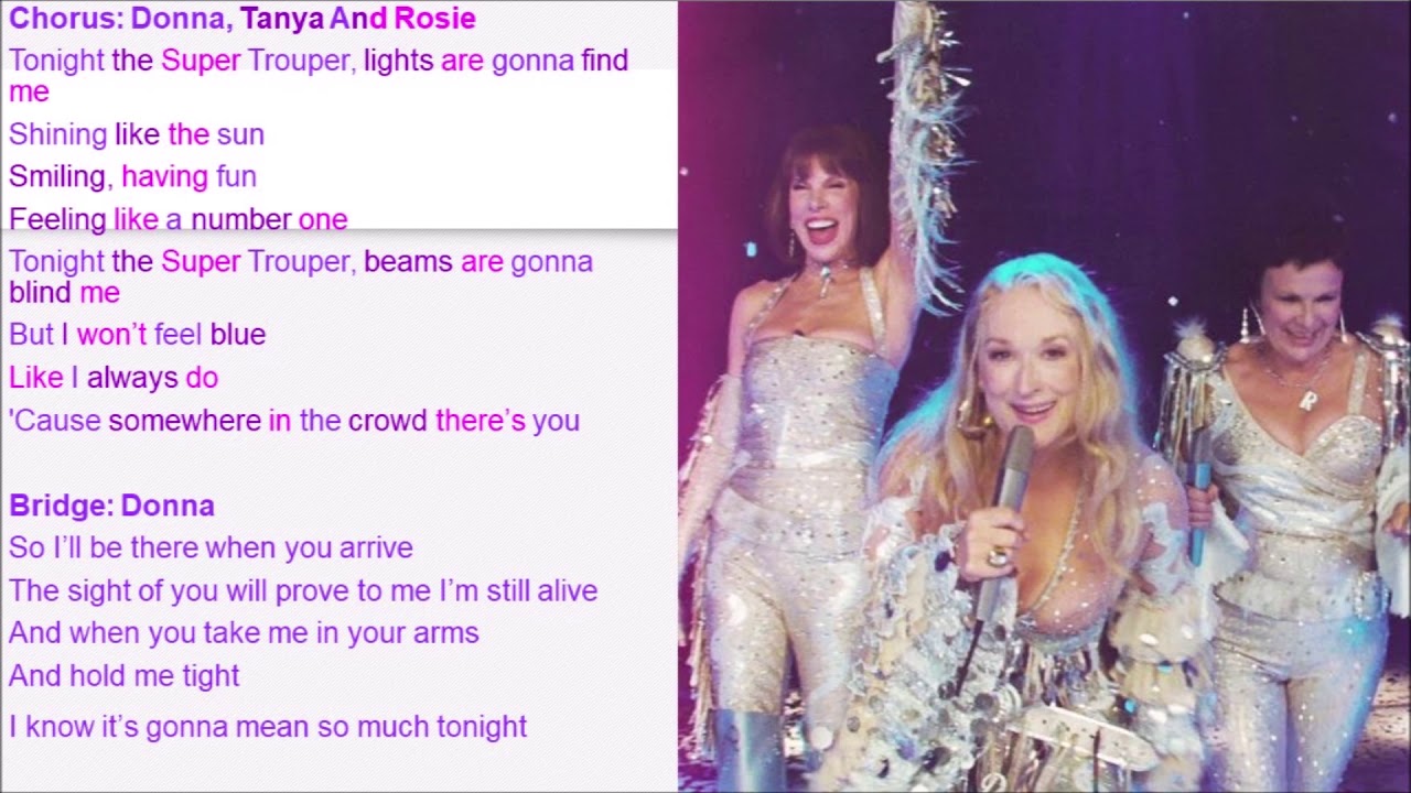 Super Trouper Movie 2 Version Mamma Mia Lyrics