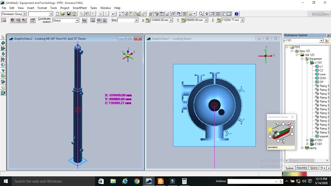 #Smart Plant 3D Tutorials ||Modeling Vertical Equipment in sp3d || CRACKING TOWER C1101 || #sp3d