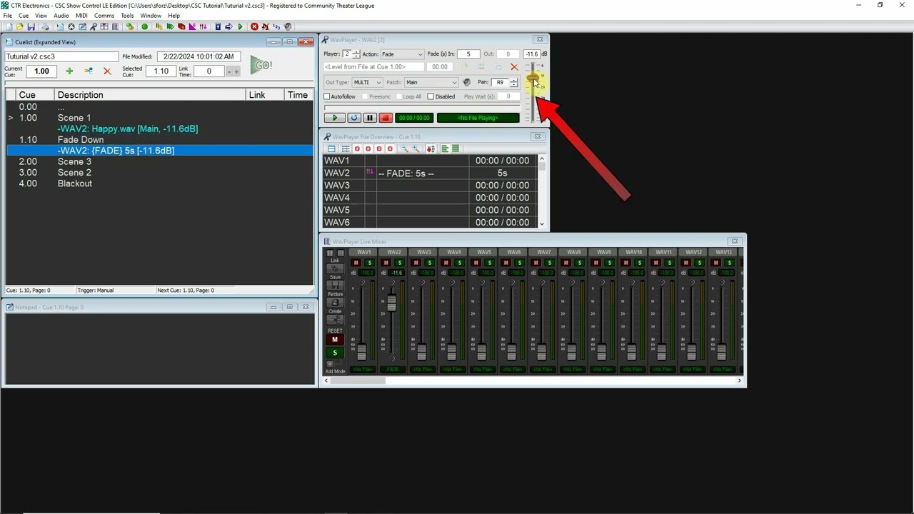 CSC Show Control: Tutorial 4 - Audio Action Cues