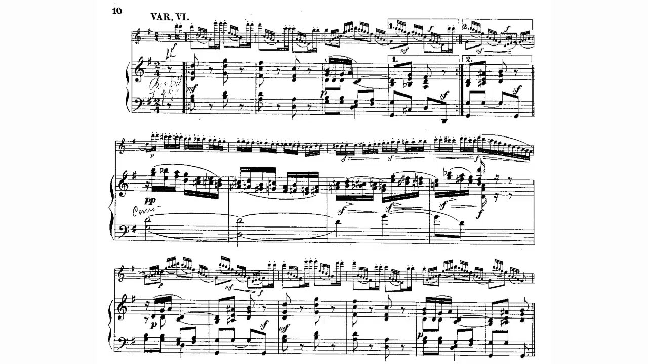 Joachim Andersen - Variations Drôlatiques for Flute and Piano, Op. 26 (1888) [Score-Video]