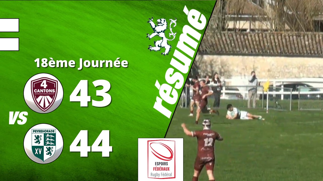 J18 Espoirs Fédéraux 4 cantons vs Peyrehorade sports résumé
