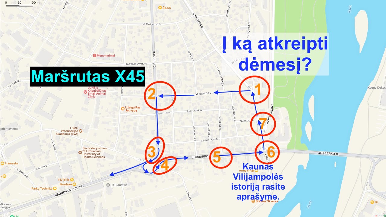 Maršrutas X45 Į ką atkreipti dėmesį?