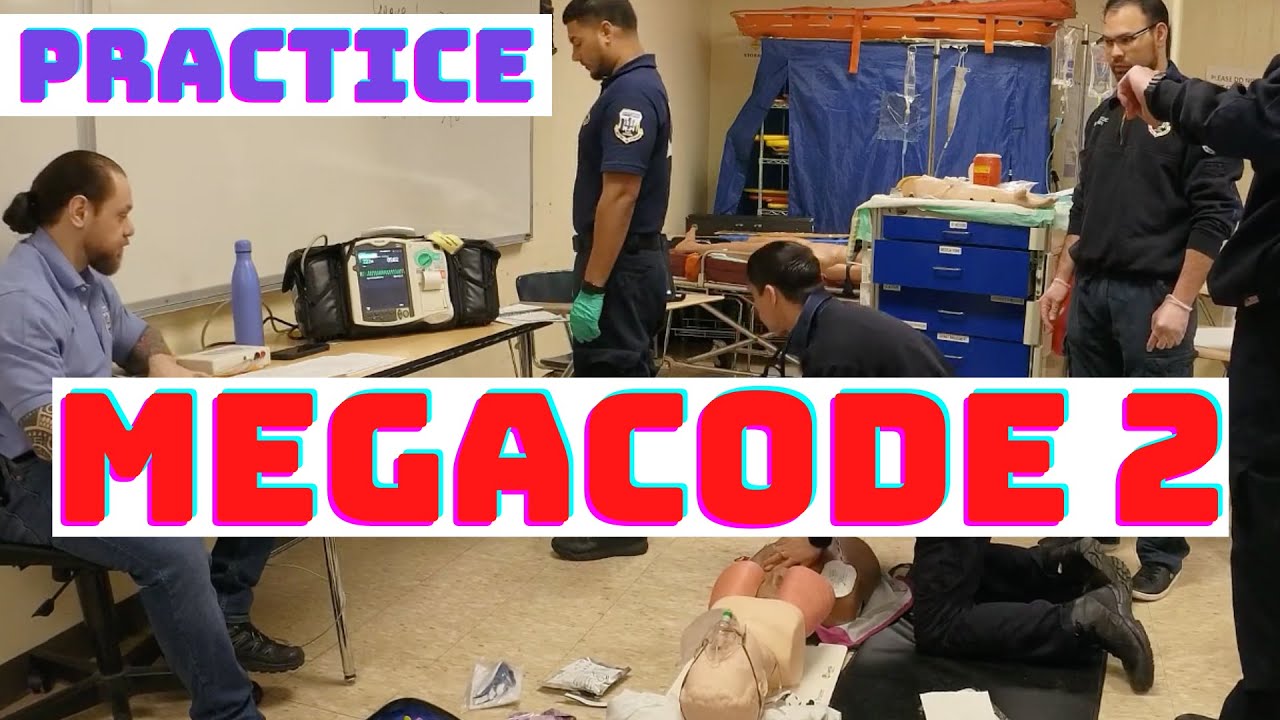 Paramedic students practicing Cardiac Arrest MEGACODE 2 Station