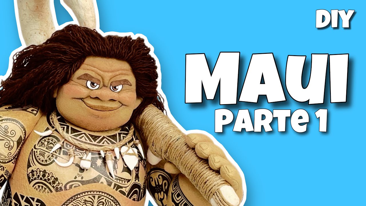 Parte 1 DIY MAUI em Feltro - Cabeça + Expressão Facial | Monique Rangel | Filme Moana 2