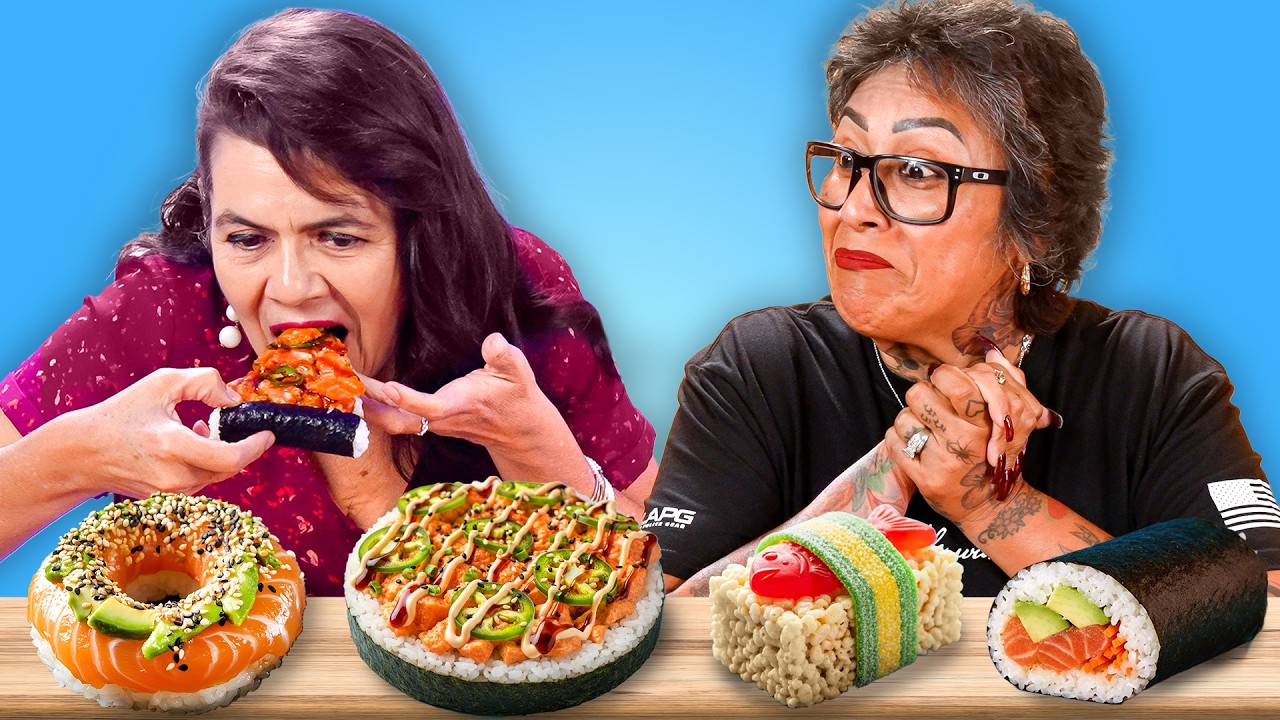 Mexican Moms Try VIRAL Sushi Hacks (Ft. People Vs Food)