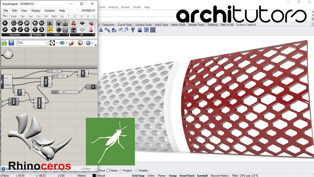 hexagonal cells in grasshopper in rhino | architutors