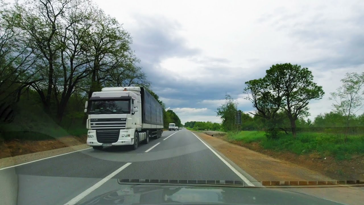 Западная Украина из окна автомобиля Закарпаття Дорога Мукачево-Хуст-Рахов Таймлапс
