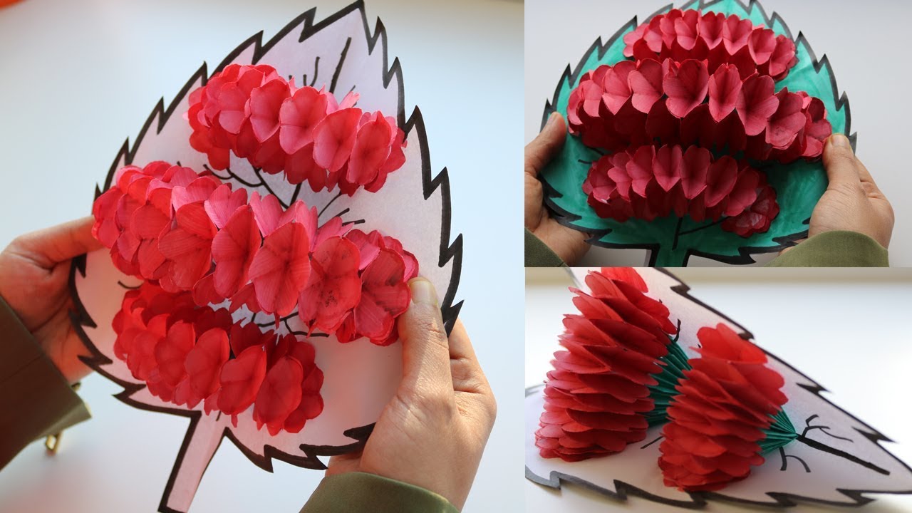DIY Flower Pop up  Card 3-Paper Crafts-Handmade craft