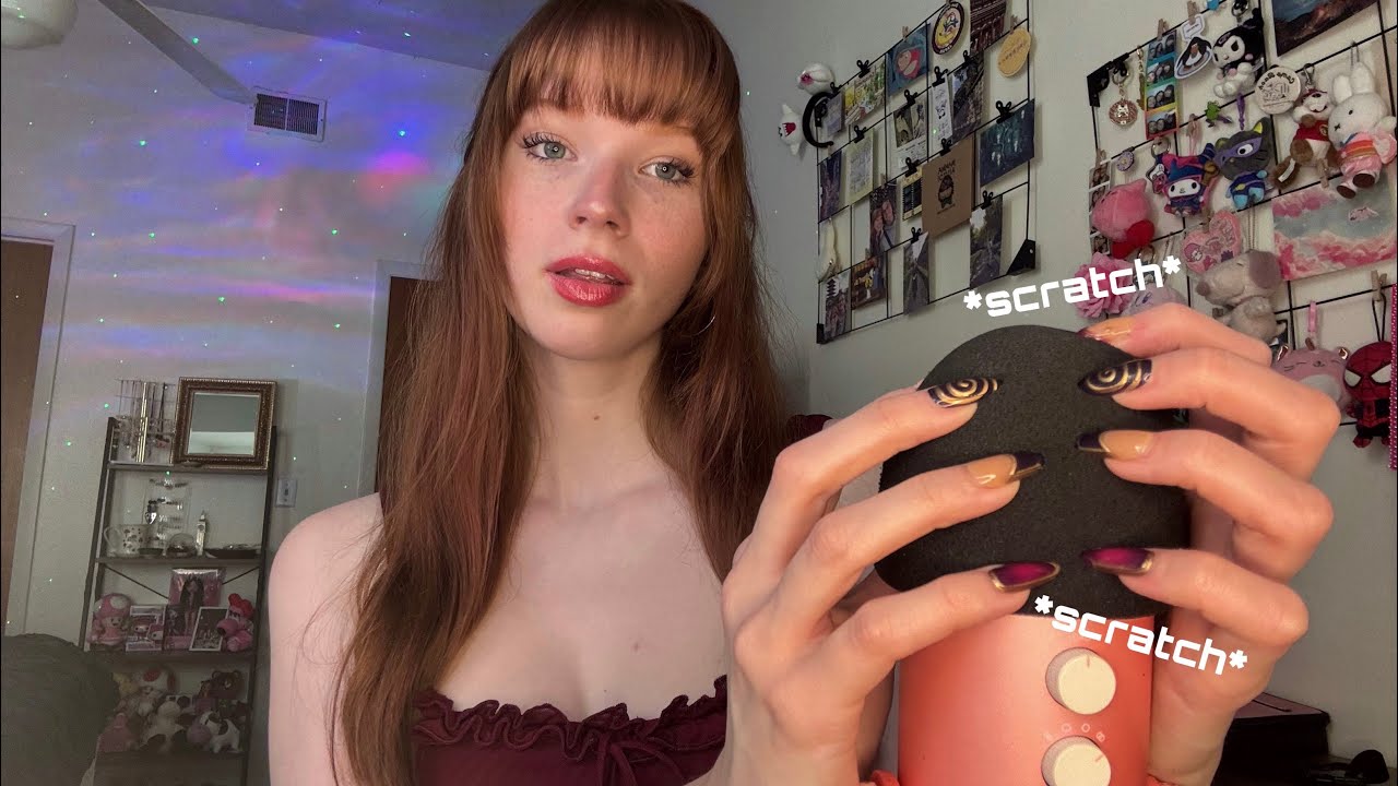 ASMR˙⋆✮ Fast & Aggressive Foam Mic Triggers w/ Visuals (Sc-Scratching, Tapping, Gripping +)