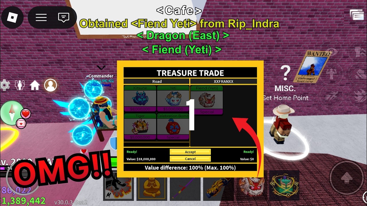 OMG!! I Traded for Fiend Yeti and Mythical Fruits + This Happened In Blox Fruits..!!