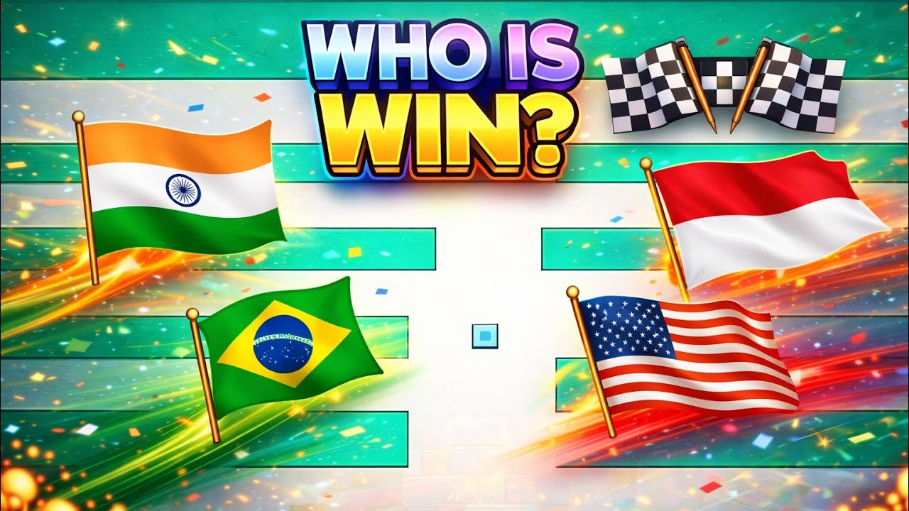 Square race // choose your Flag 🇮🇳🇺🇸🇮🇩🇧🇷   #games #mobilegame #2026 #foryou 