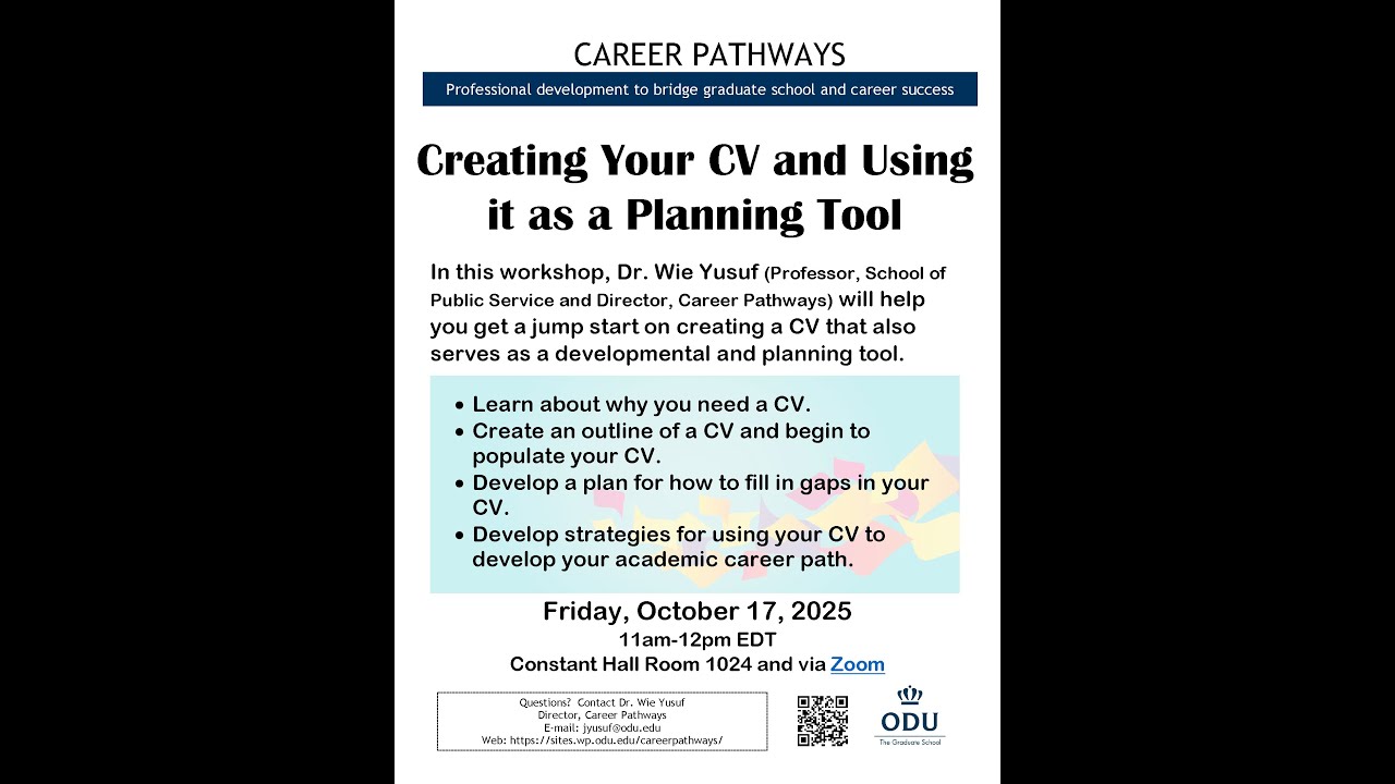 Creating Your CV and Using it as a Planning Tool