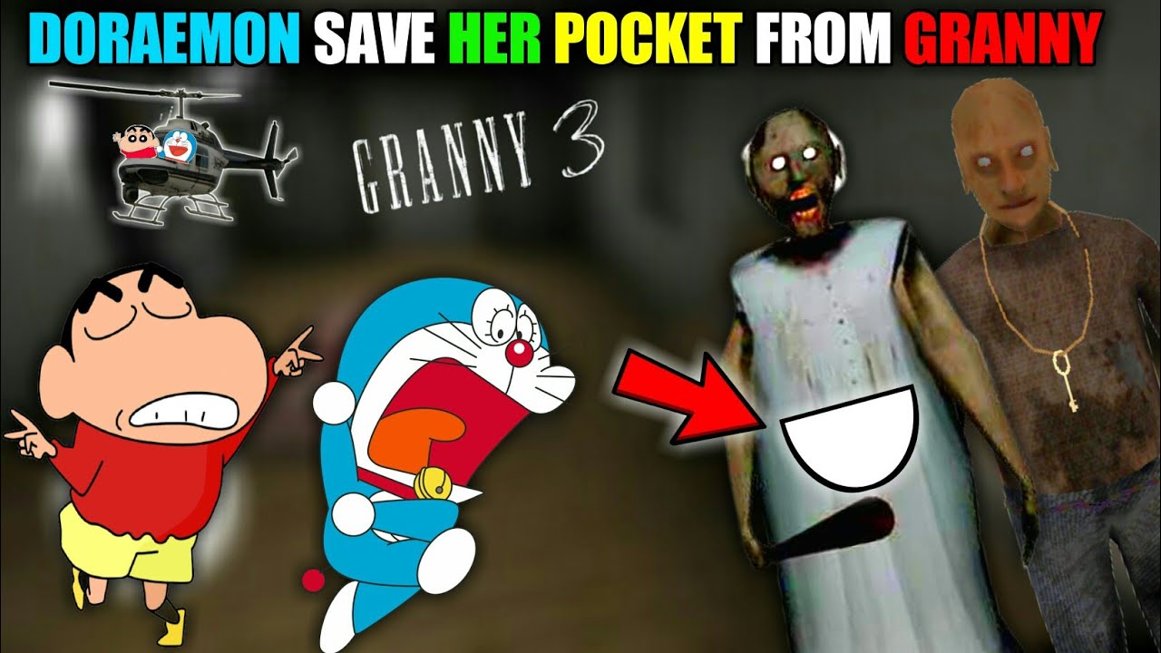 DORAEMON SAVE HER POCKET FROM GRANNY | Granny Chapter 2 Escape | Doraemon VS Granny | ManojOP