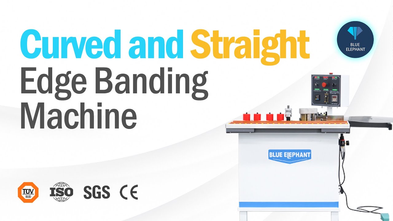 Affordable Curve and Straight Line Edge Banding Machine for Furniture Woodworking (Blue Elephant)