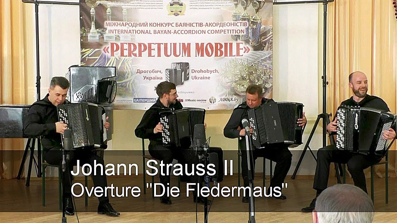 J.Strauss: Overture 'Die Fledermaus' AKKO Quartet ACCORDION Штраус: Летучая мышь - увертюра Дрогобич