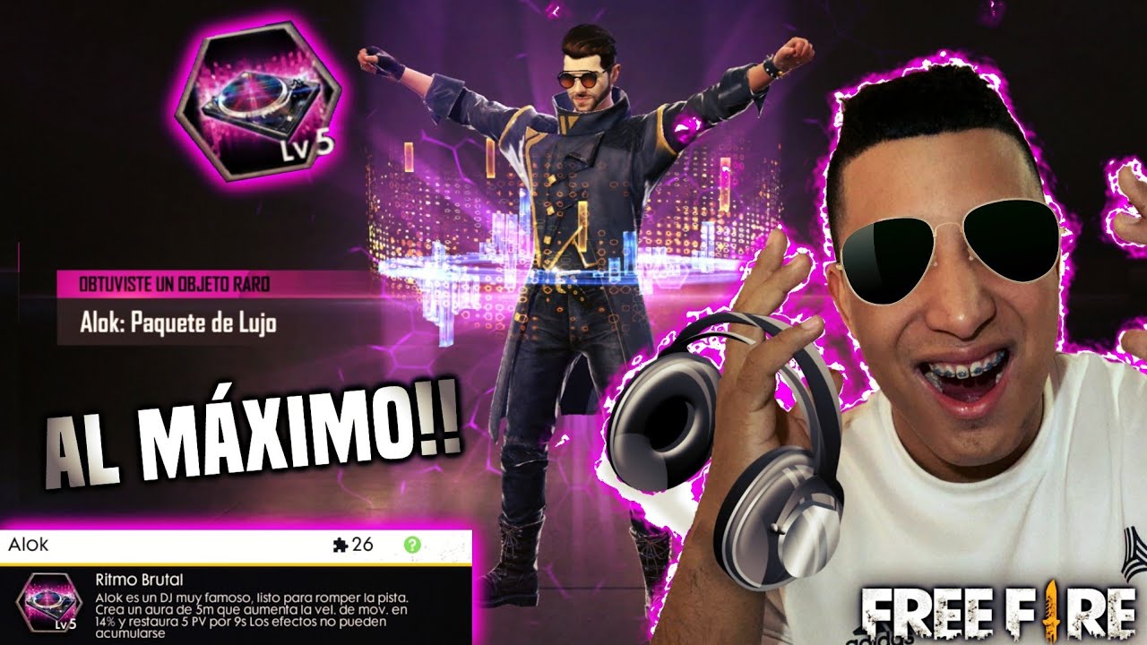 MEJORÓ AL MÁXIMO EL NUEVO PERSONAJE Y ME SORPRENDE MUCHÍSIMO SU NUEVA HABILIDAD (ALOK) FREE FIRE