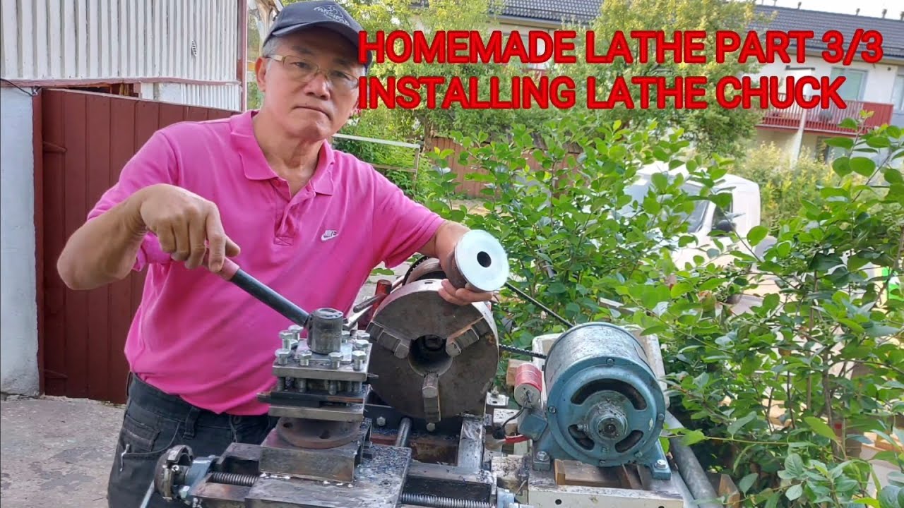 DIY HOMEMADE LATHE PART 3/3( INSTALLING LATHE CHUCK.)