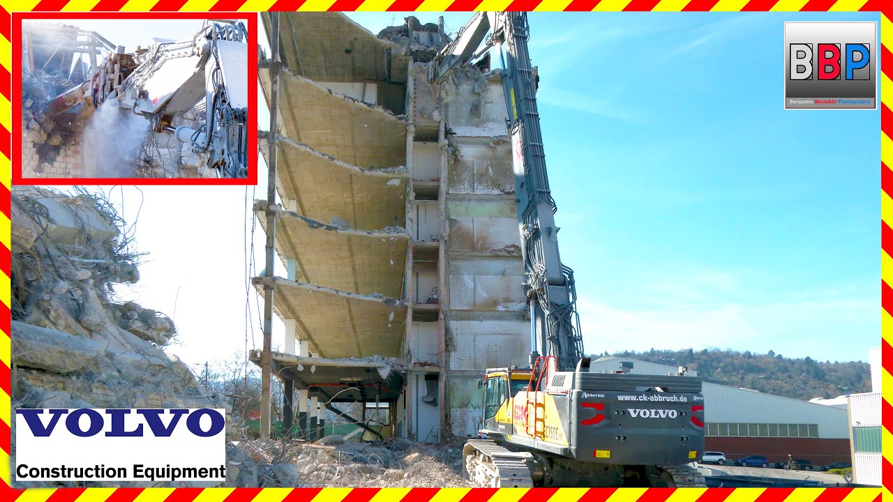 😱 Volvo EC750E HR, Hochhausabbruch,  Stuttgart, 2025. Teil 8  #longfront