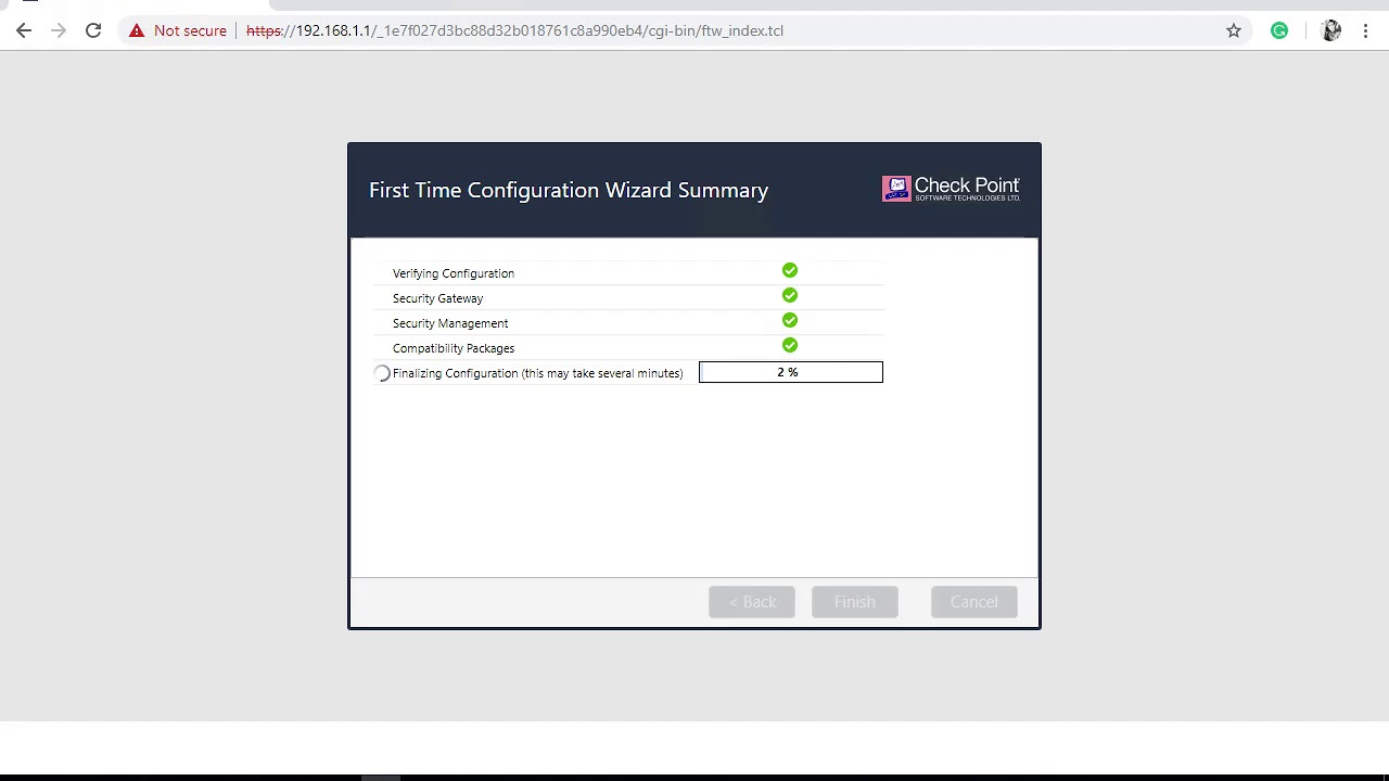 Check Point R80.10 First Time Configuration Wizard