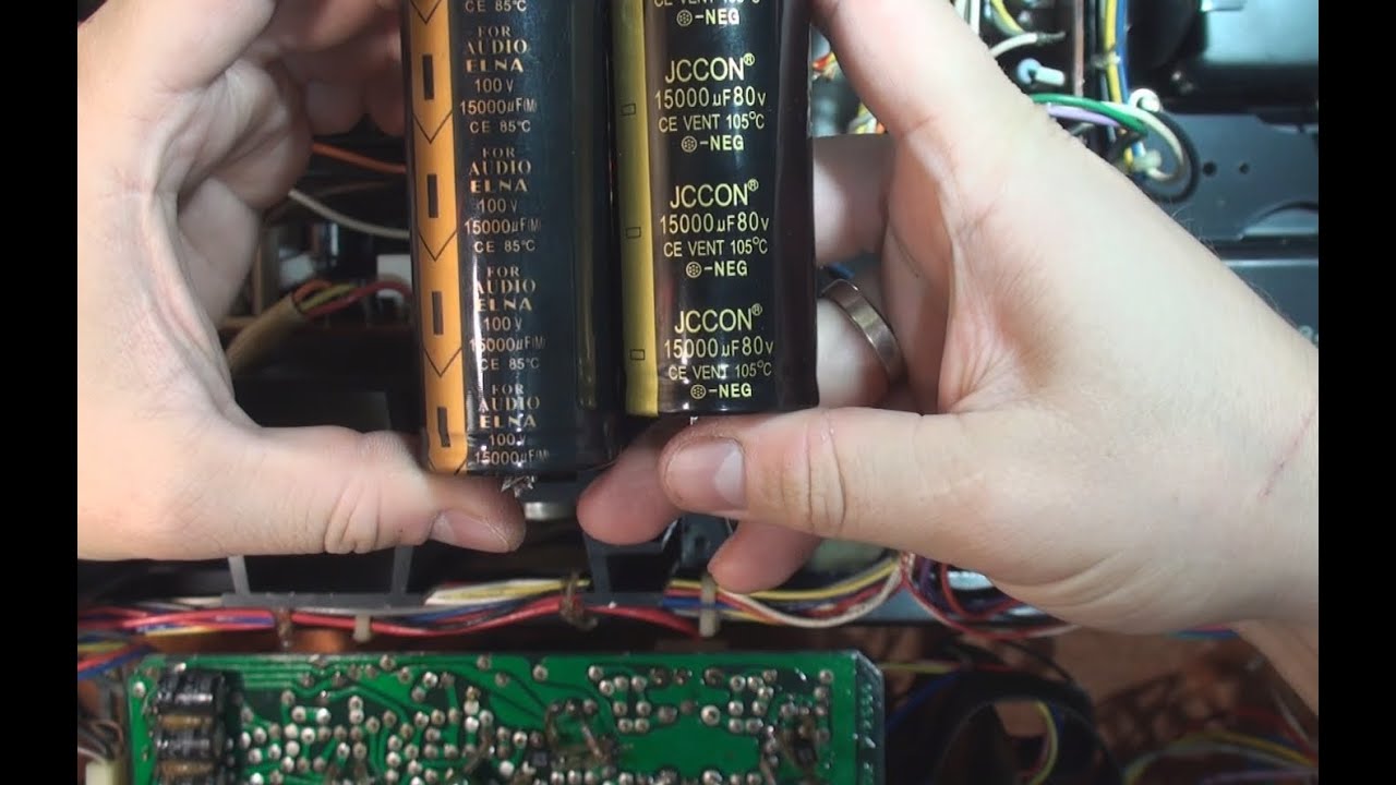 SANSUI AU-707 усилитель, снял конденсаторы 100В на 15000 мкф типа Elna, дутый Китайский хлам.