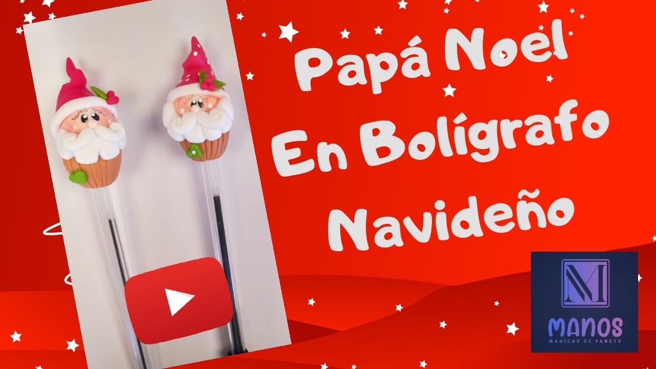 Decoracion de Boligrafos Navideños en Porcelanicron o Porcelana Fria 2