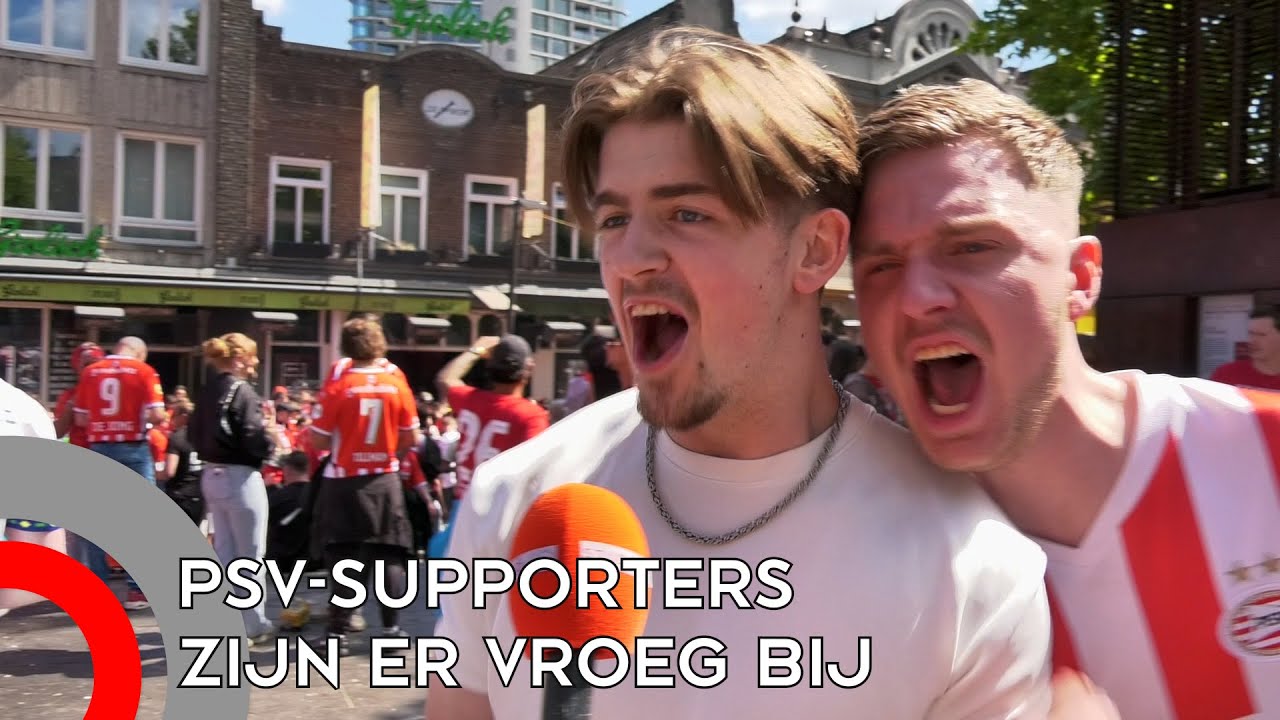 Al duizenden supporters in het centrum, in aanloop naar huldiging PSV