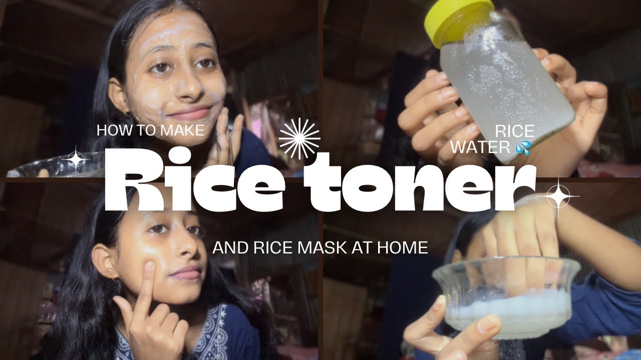 Homemade Korean Rice Toner & Mask For 7 Days | Korean Glass Skin At home | #koreanskincare #rice 