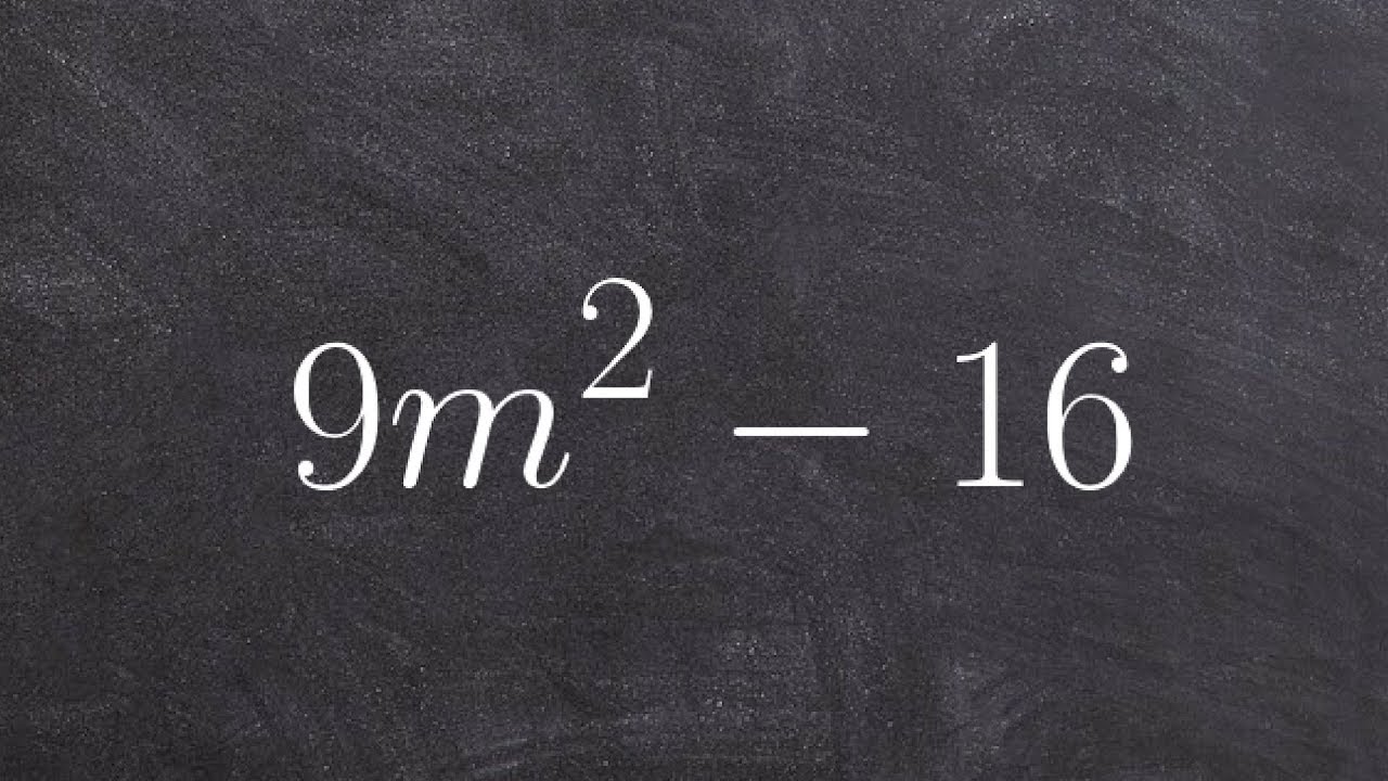 Factoring trinomials #2 difference of two squares