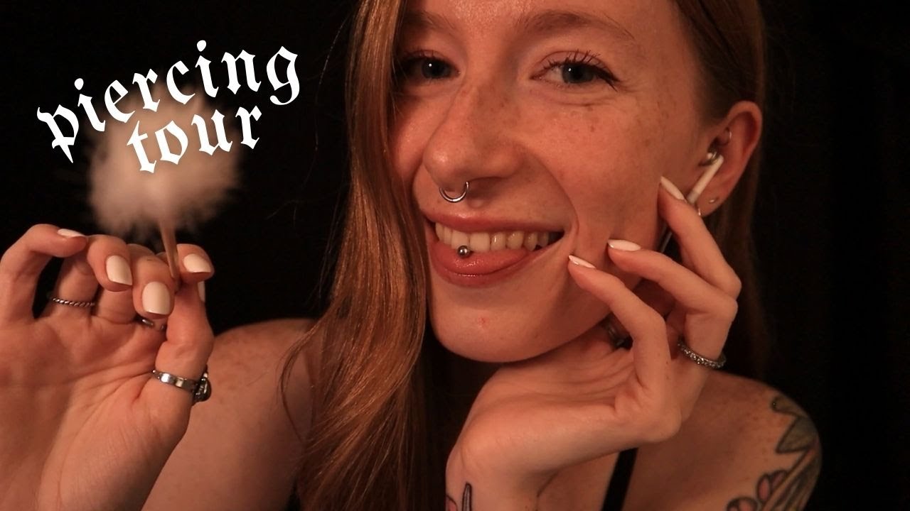 Soft-spoken ASMR | Piercing tour & tracing with the fluffy wand ✨