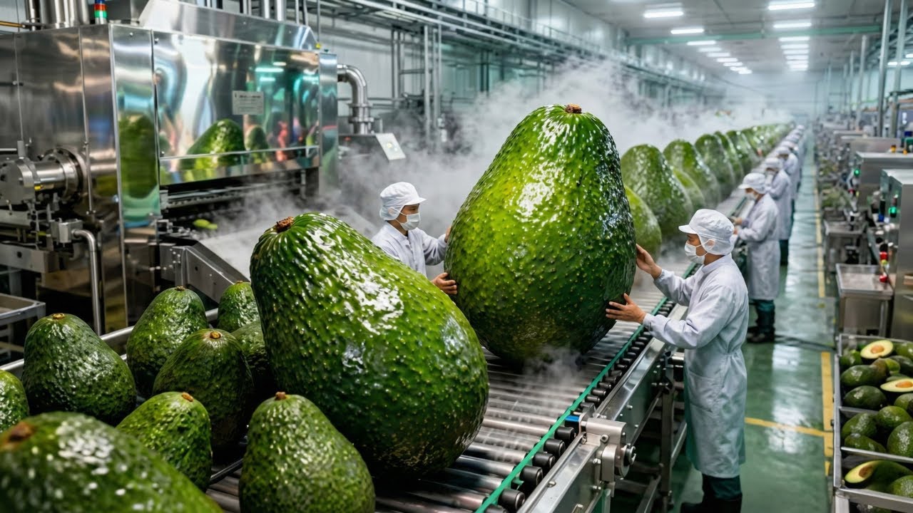 Inside a Modern Giant Avocado Processing Factory From Huge Fruits to Creamy Export Packs