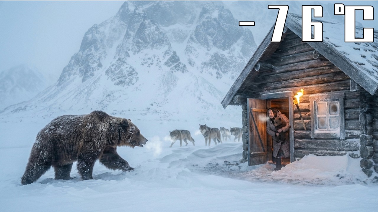 –76°C Siberian Blizzard: 90YearOld Woman Rescues Abandoned Cub—Mother Bear vs Wolves, Gift of Thanks