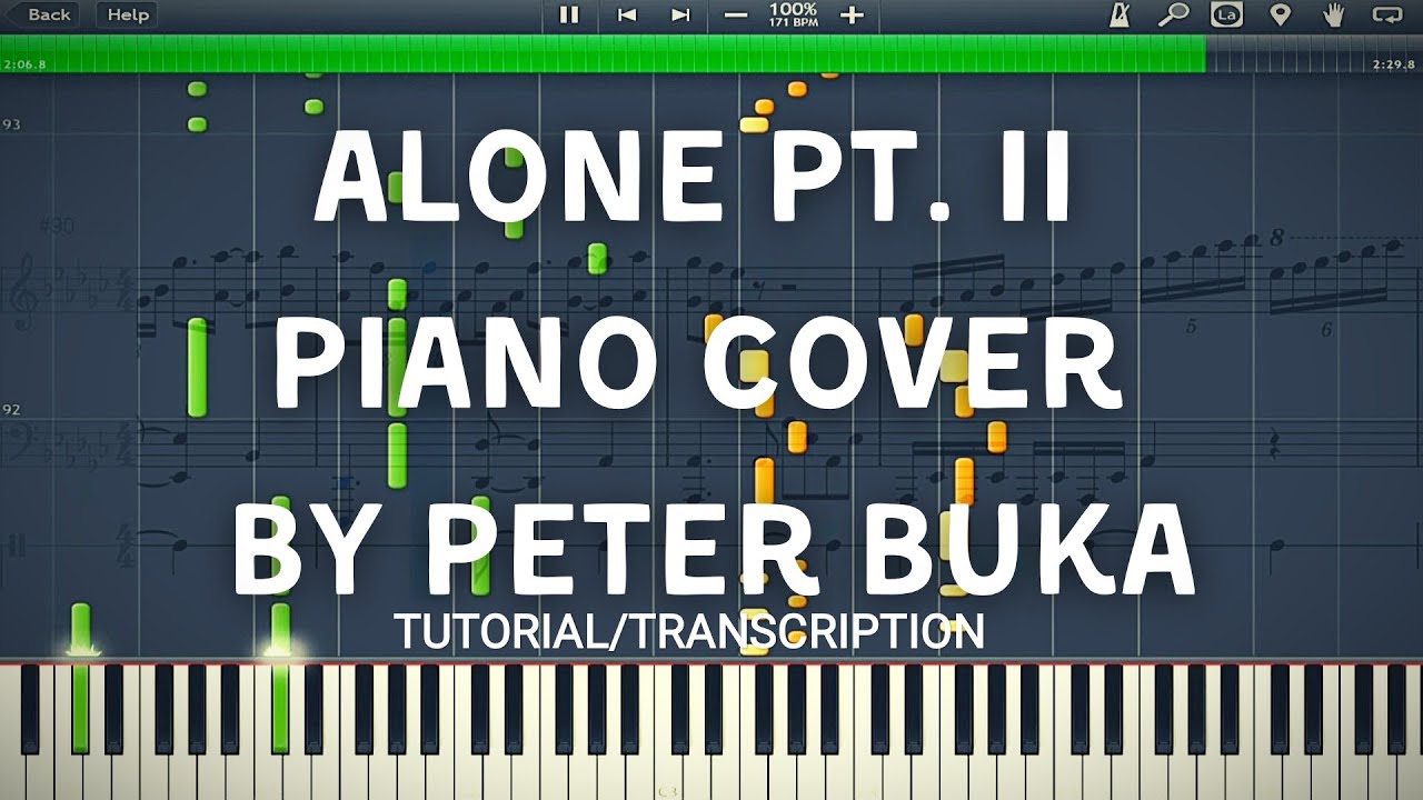 Alone pt. II (Piano Cover) by Peter Buka - Tutorial/Transcription