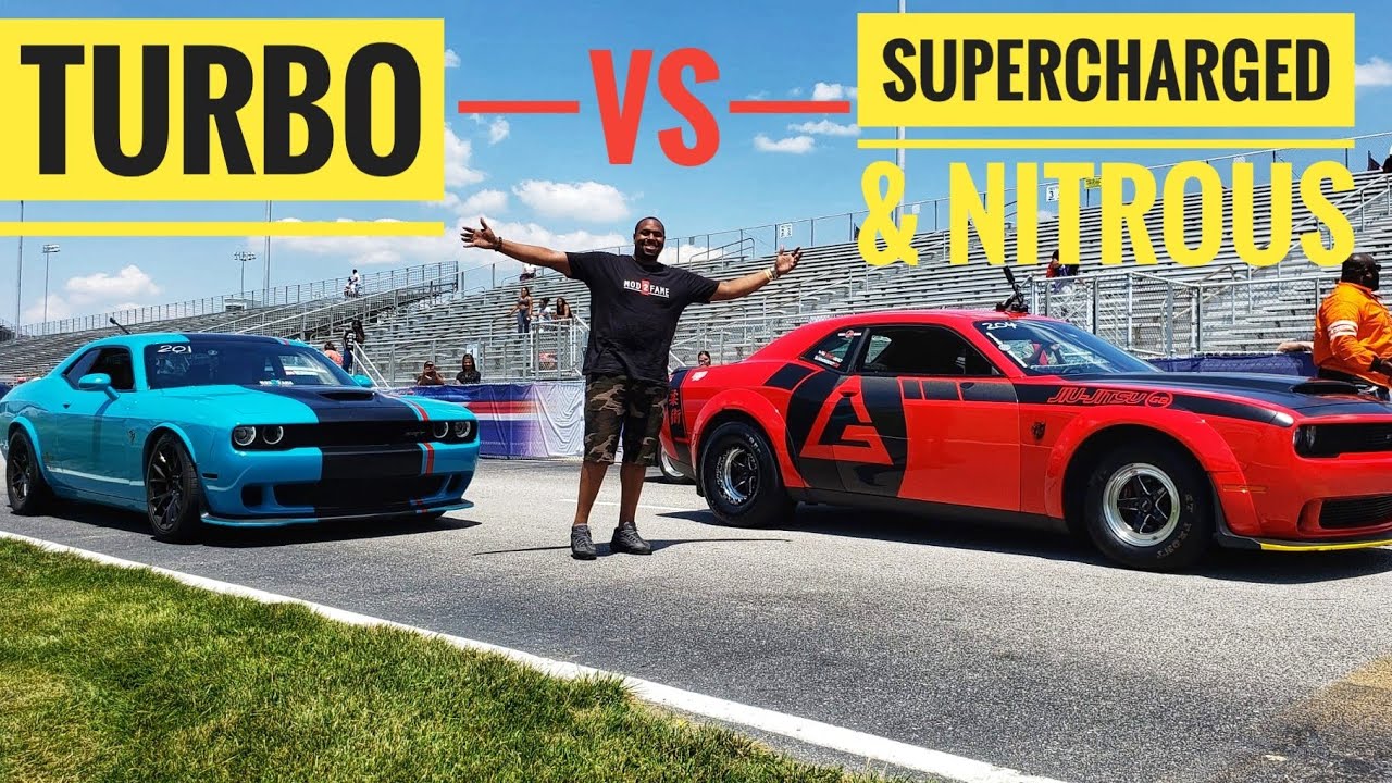 TWIN TURBO HELLCAT VS 1100HP DODGE DEMON ROLL RACE : Demonology vs Mod2Fame